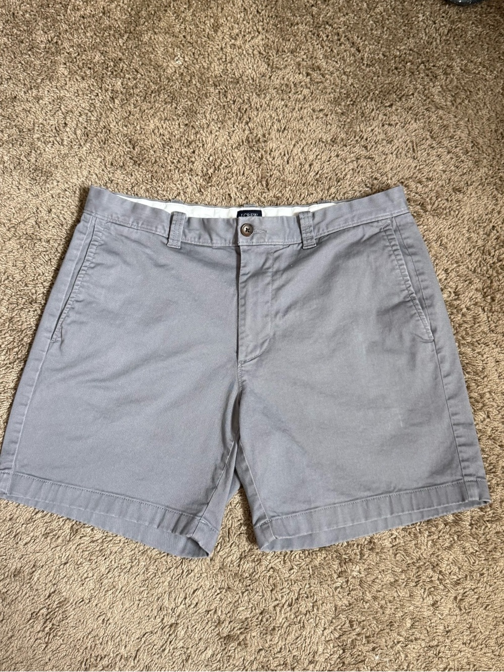 J. Crew Men's Gray Flat-Front Chino Shorts